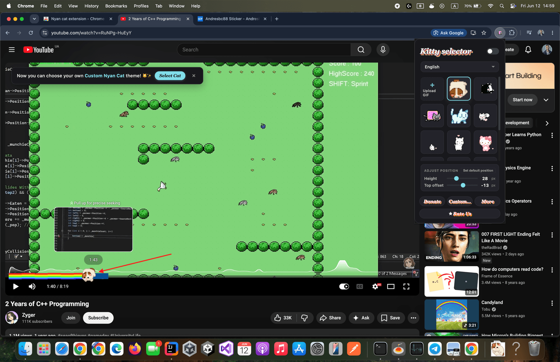 Screenshot illustrating Your GIF is now your scrubber